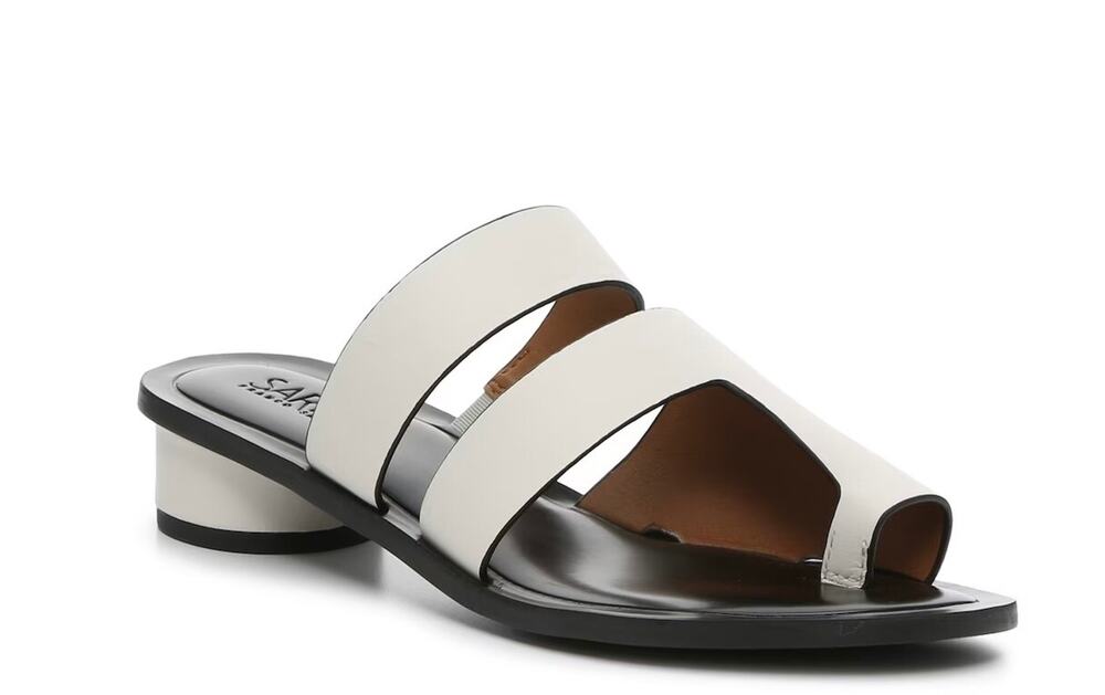 SARTO by Franco Sarto Trixie Beige Slide on Block Heel Sandal Size 8 M NEW!!!